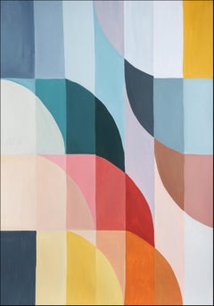 Cascade of Colors, Abstrakte geometrische Landschaft, Bauhaus-Muster, Primärtöne