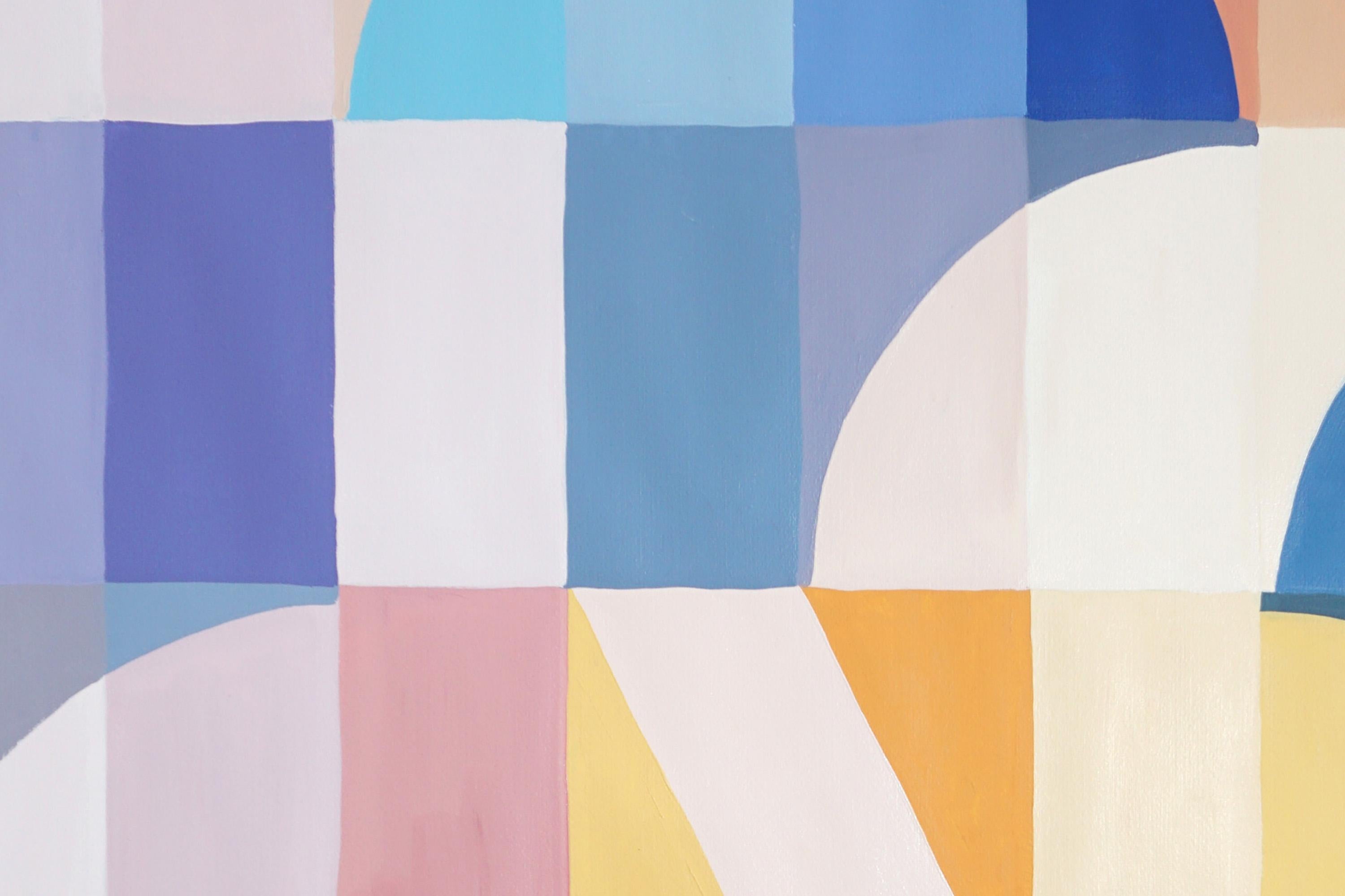 Échelles et tiges colorées, triptyque géométrique abstrait, inspiré du Bauhaus en vente 5
