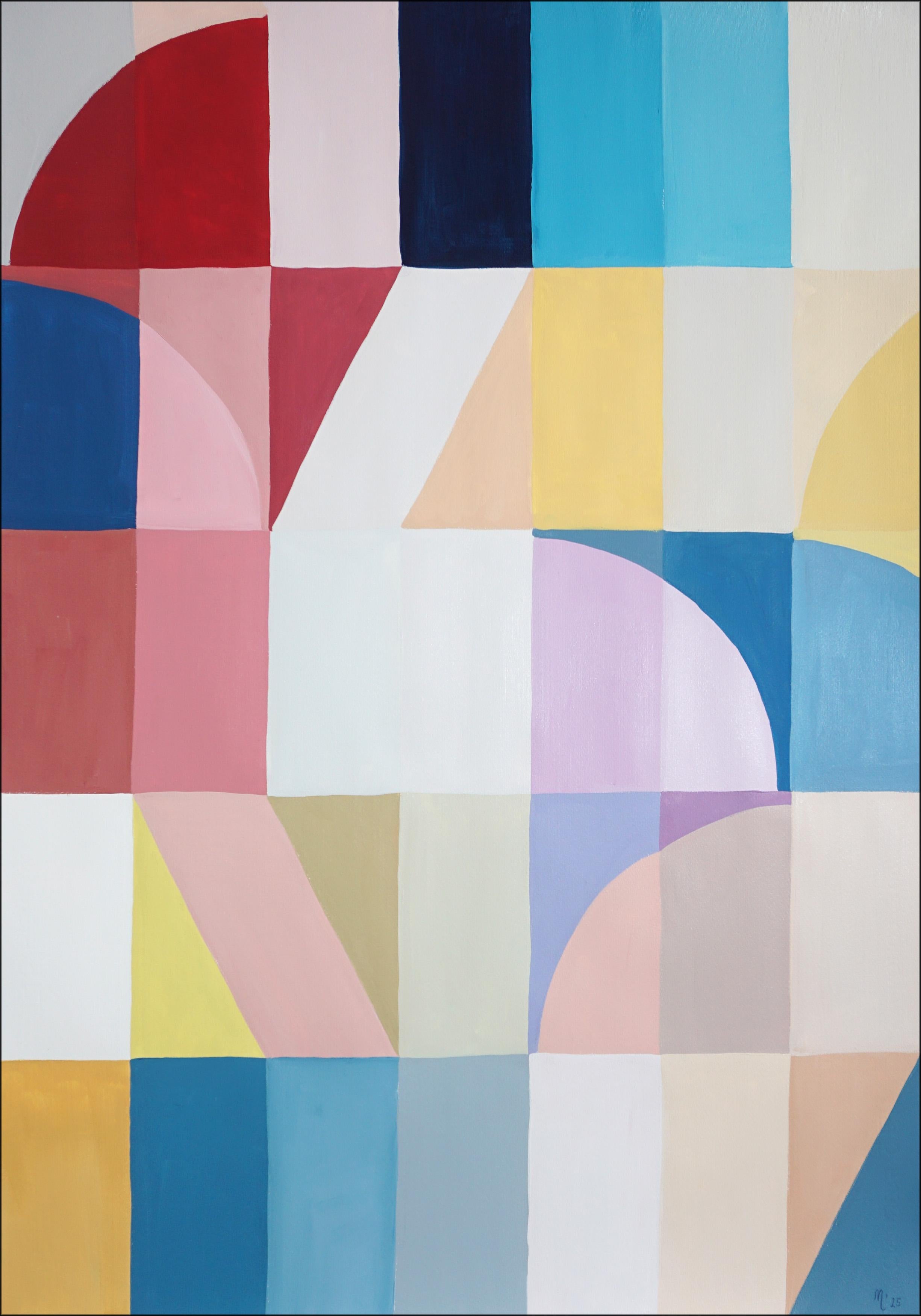 Échelles et tiges colorées, triptyque géométrique abstrait, inspiré du Bauhaus en vente 1