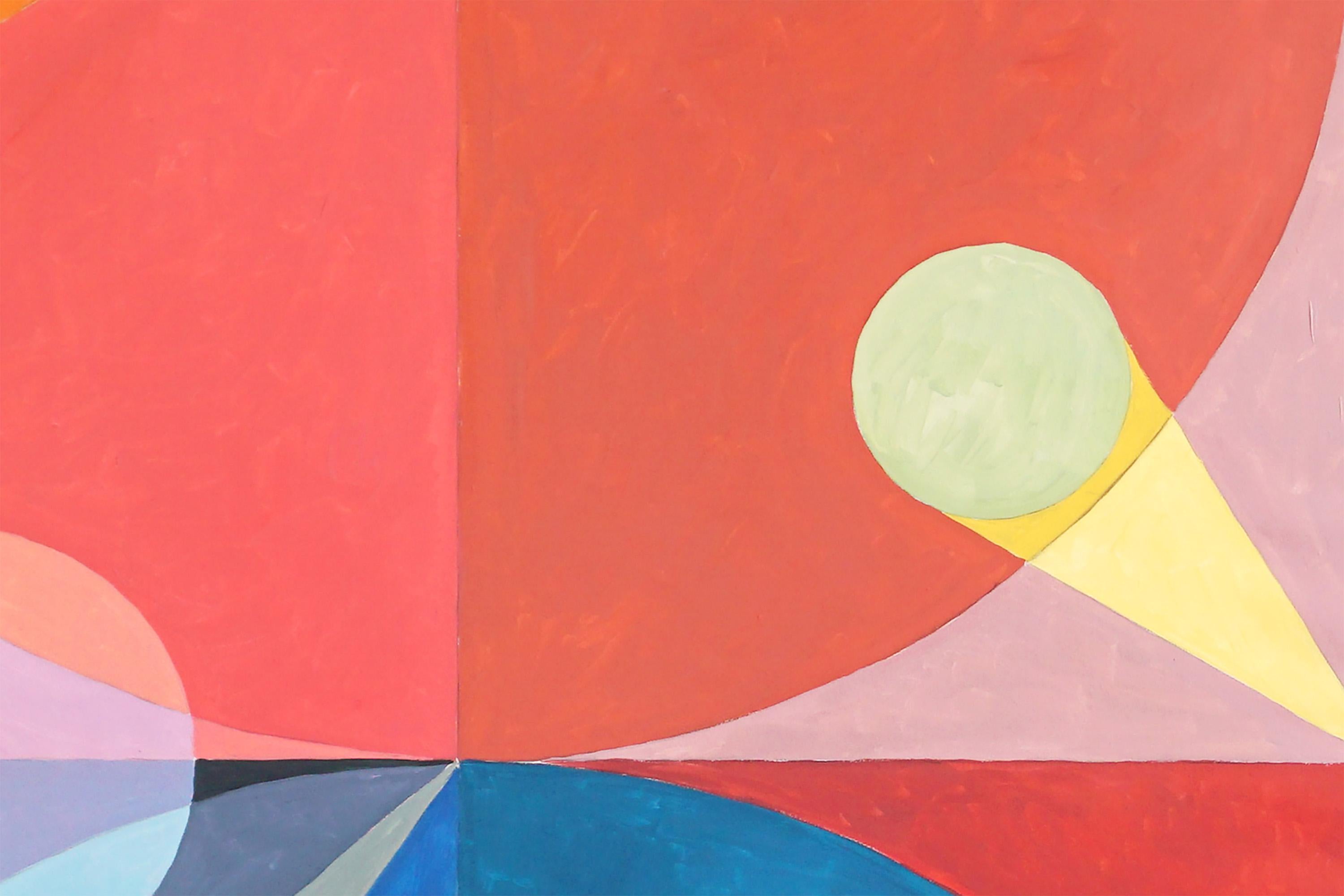 Constellation Forming over Santa Fe, Primary Bright Colors, Maths, Astronomy  - Abstract Geometric Painting by Natalia Roman