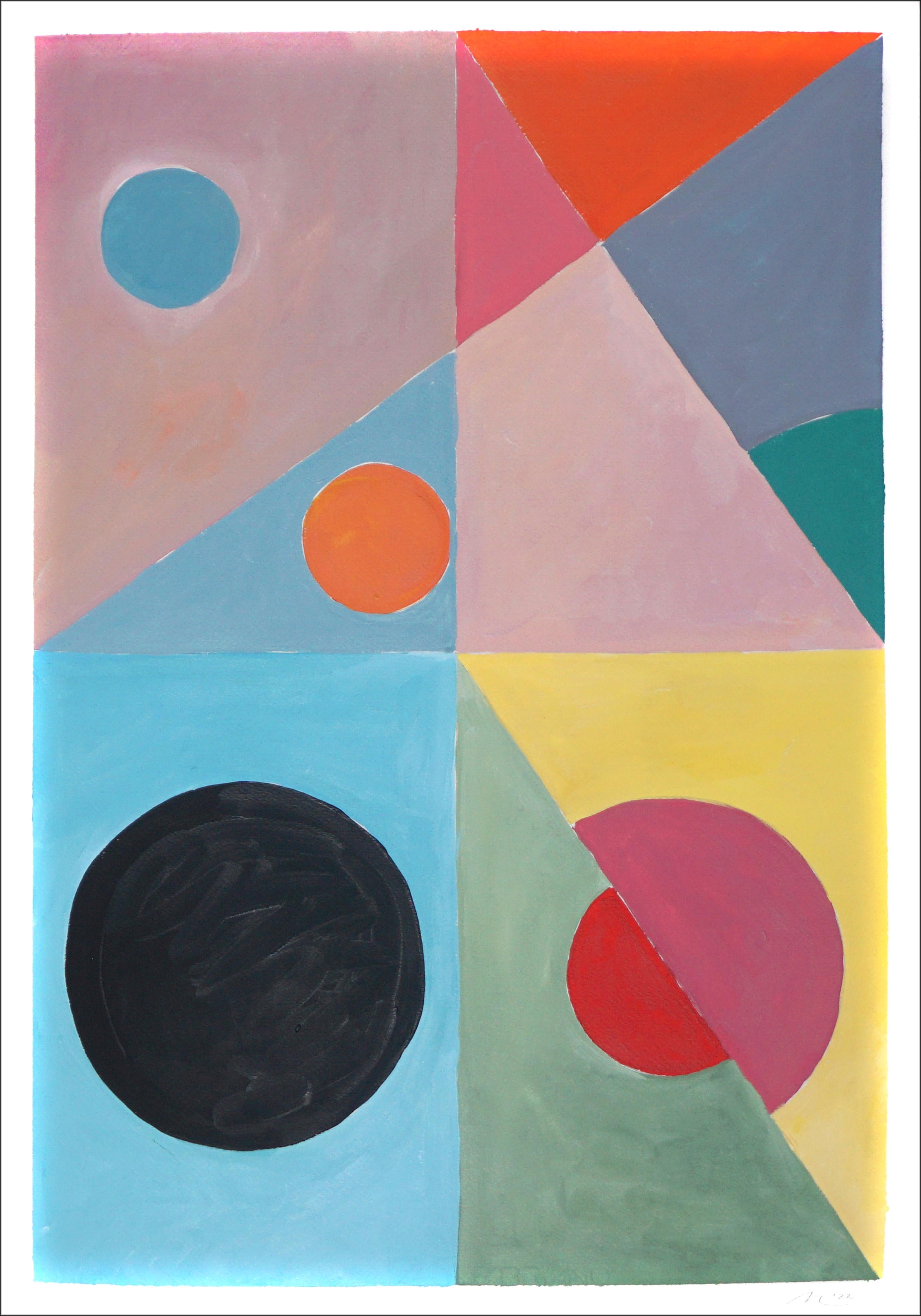 Constructivist Constellation, Geometric Mirage, Suprematist Shapes, Geometric  - Abstract Geometric Painting by Natalia Roman