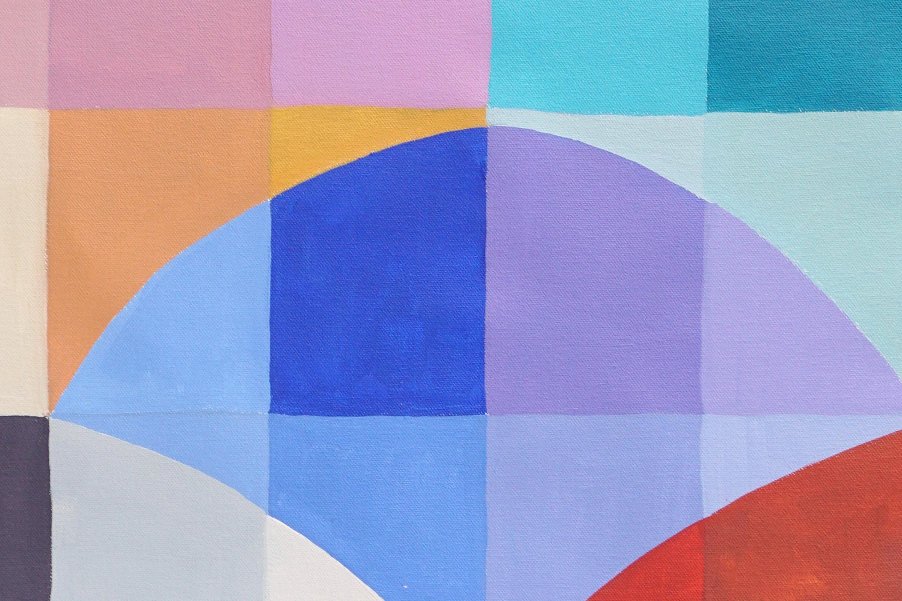 Eternal Dawn, motivi geometrici di Bauhaus in toni vivaci, Pittura su tela 2