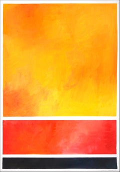 Fields of Colors, Gradient Geometry in Yellow, Red and Black, Vertical Abstract