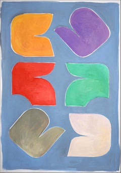Fifties Block Shapes, Vertical Painting in Complementary Colors, Fresh Tones 