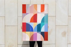 French Riviera Light, Bauhaus Patterns Grid Transitions, Vivid Tones, Red, Blue