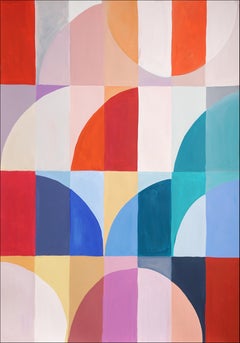 French Riviera Light, Bauhaus Patterns Grid Transitions, Vivid Tones, Red, Blue