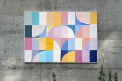 Mauve Tulpe, Bauhaus-Bögen Muster, Pastellfarben Architektur Harmonie, Papier