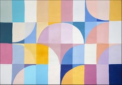 Mauve Tulip, Bauhaus Arches Patterns, Pastel Tones Architecture Harmony, Paper