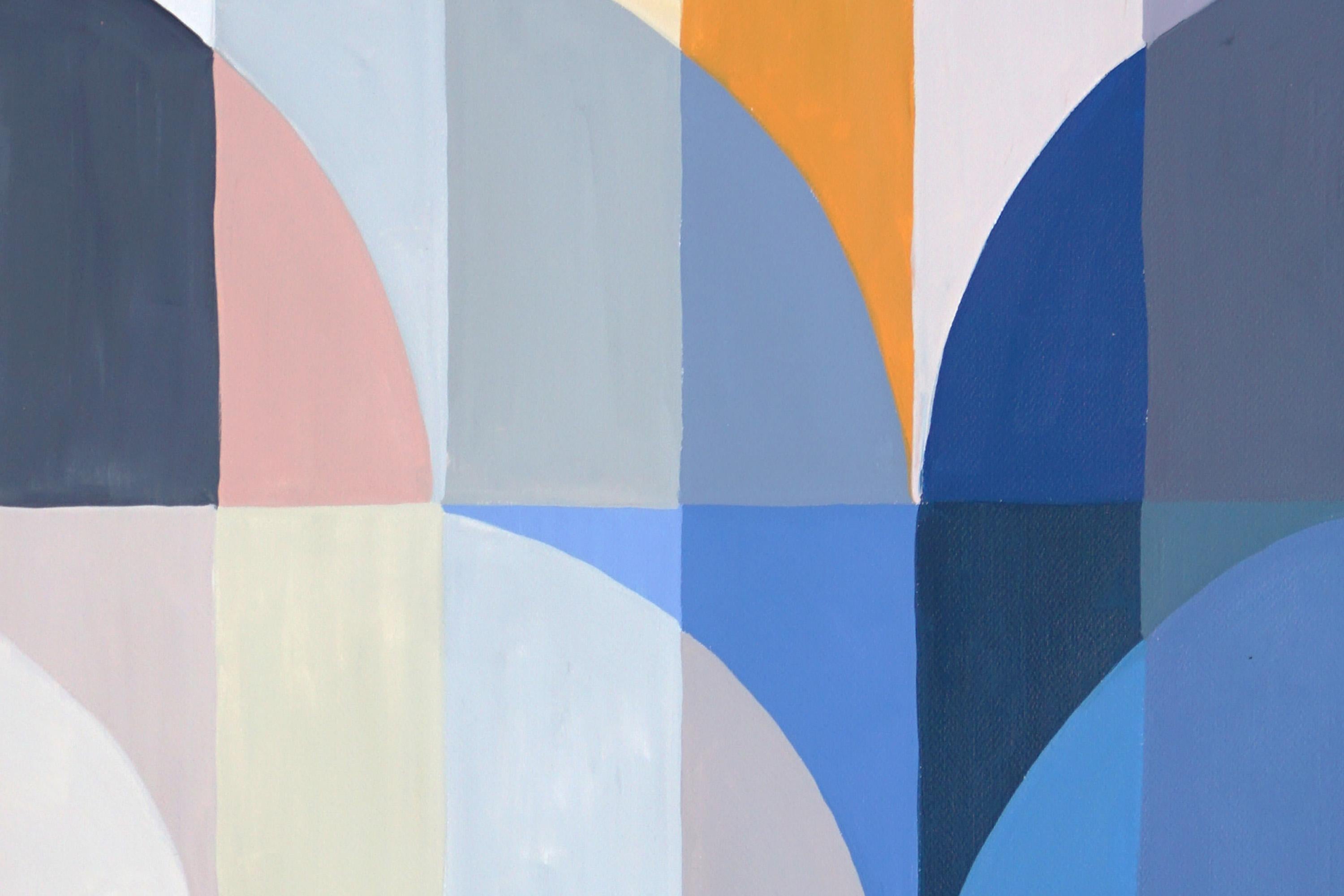 Mediterranean Winter Lights, Blue and Yellow Geometric Bauhaus Landscape, Paper 2