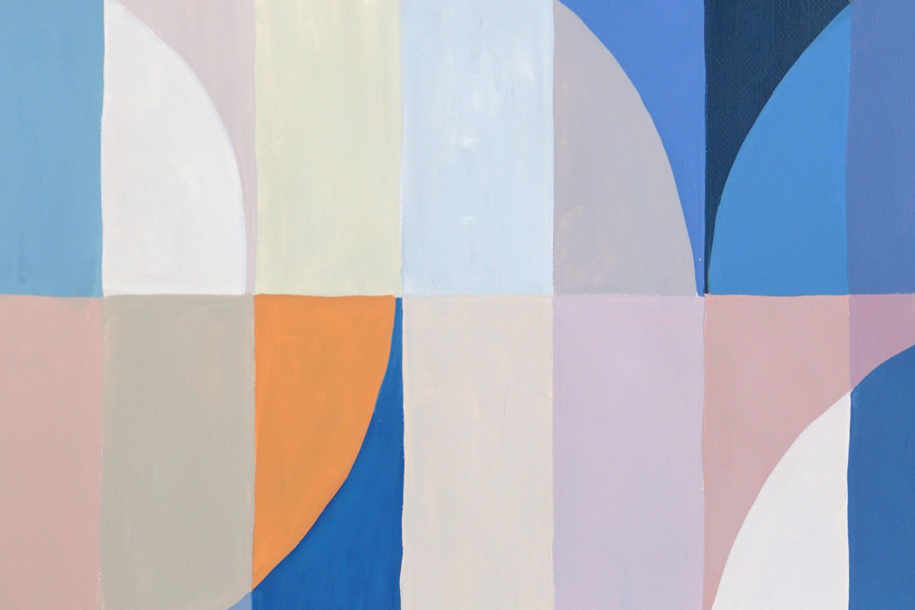 Mediterranean Winter Lights, Blue and Yellow Geometric Bauhaus Landscape, Paper 3
