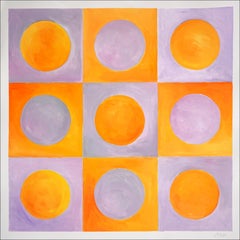 Crepuscolo modernista, pittura Bauhaus in malva e arancio bruciato, geometria Art Deco