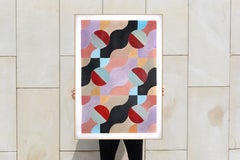 Pastel River Flow, Organic Infinity, Surreal Landscape Pattern, Mauve & Black