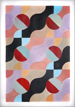 Pastel River Flow, Organic Infinity, Surreal Landscape Pattern, Mauve & Black