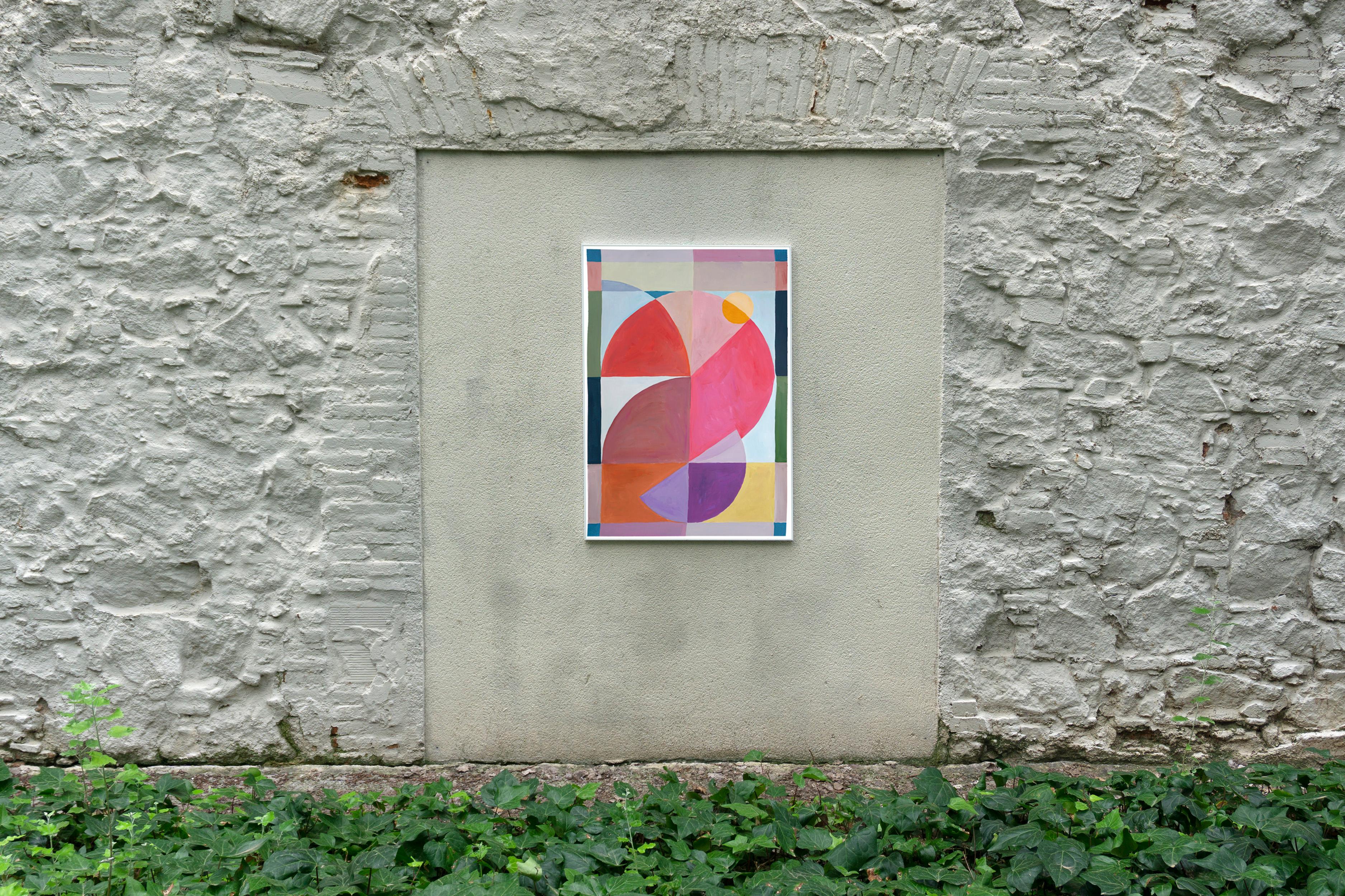 artist with geometric shapes