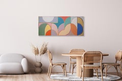 Playground Landscape, Primary Vivid Tones, Bauhaus Shapes, Horizontal Canvas