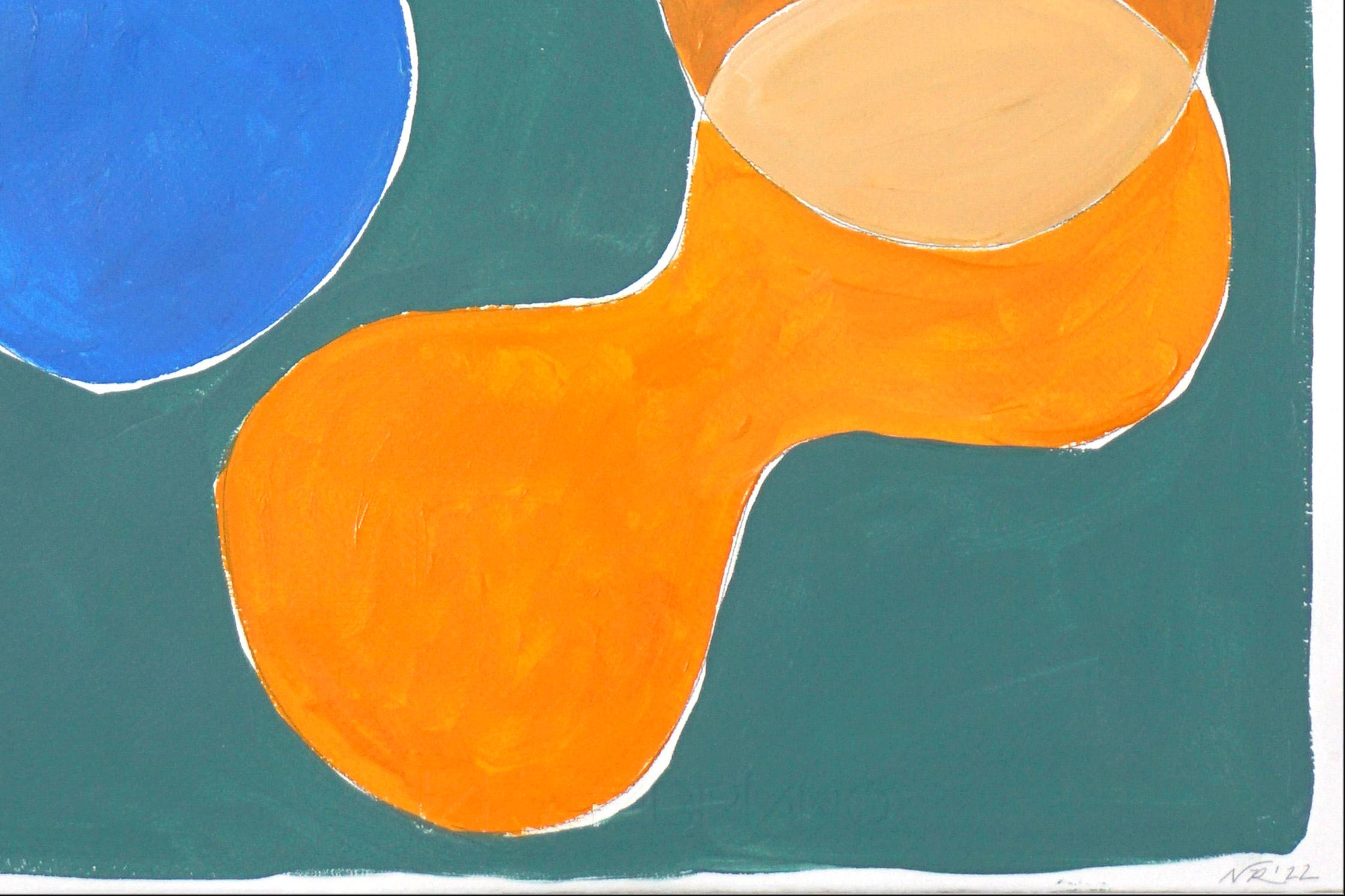 Pools of Colors I, Abstrakte Sixties-Formen auf Türkis, Vintage-Pool-Stil 2022 im Angebot 2