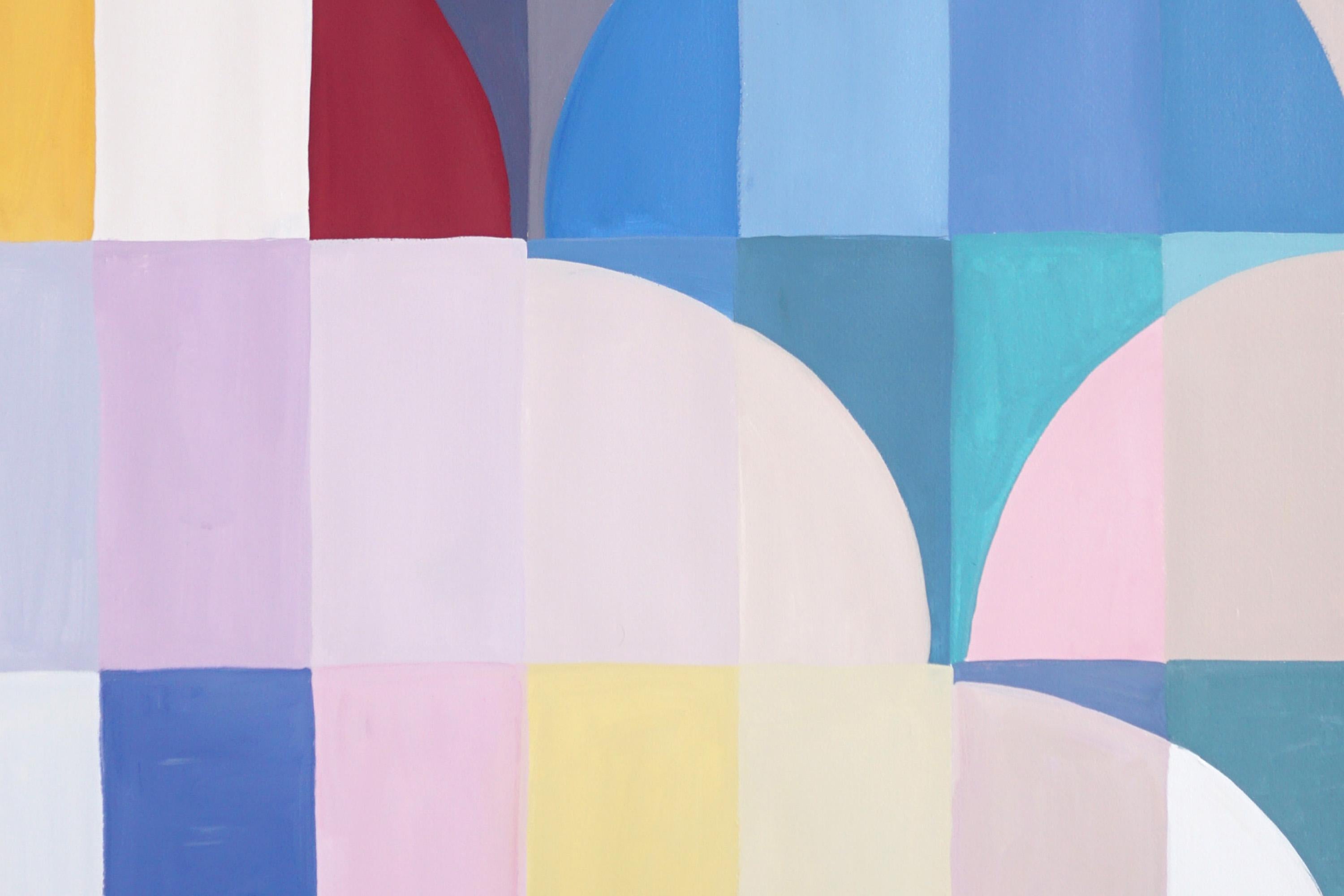 Primary Arcs and Curves, Red, Yellow, Blue Bauhaus Patterns, Abstract Geometry For Sale 6