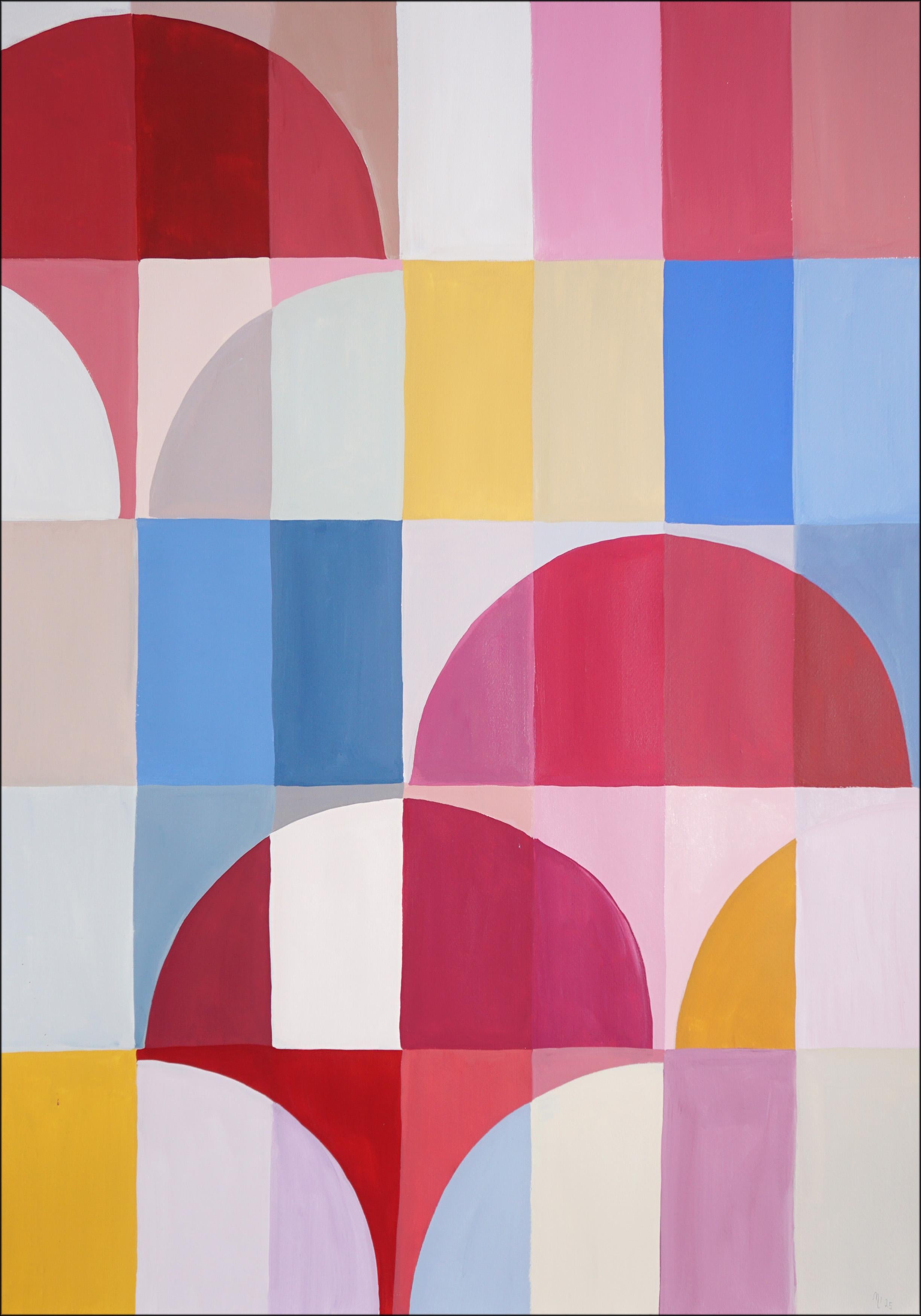 Primary Arcs and Curves, Red, Yellow, Blue Bauhaus Patterns, Abstract Geometry For Sale 2