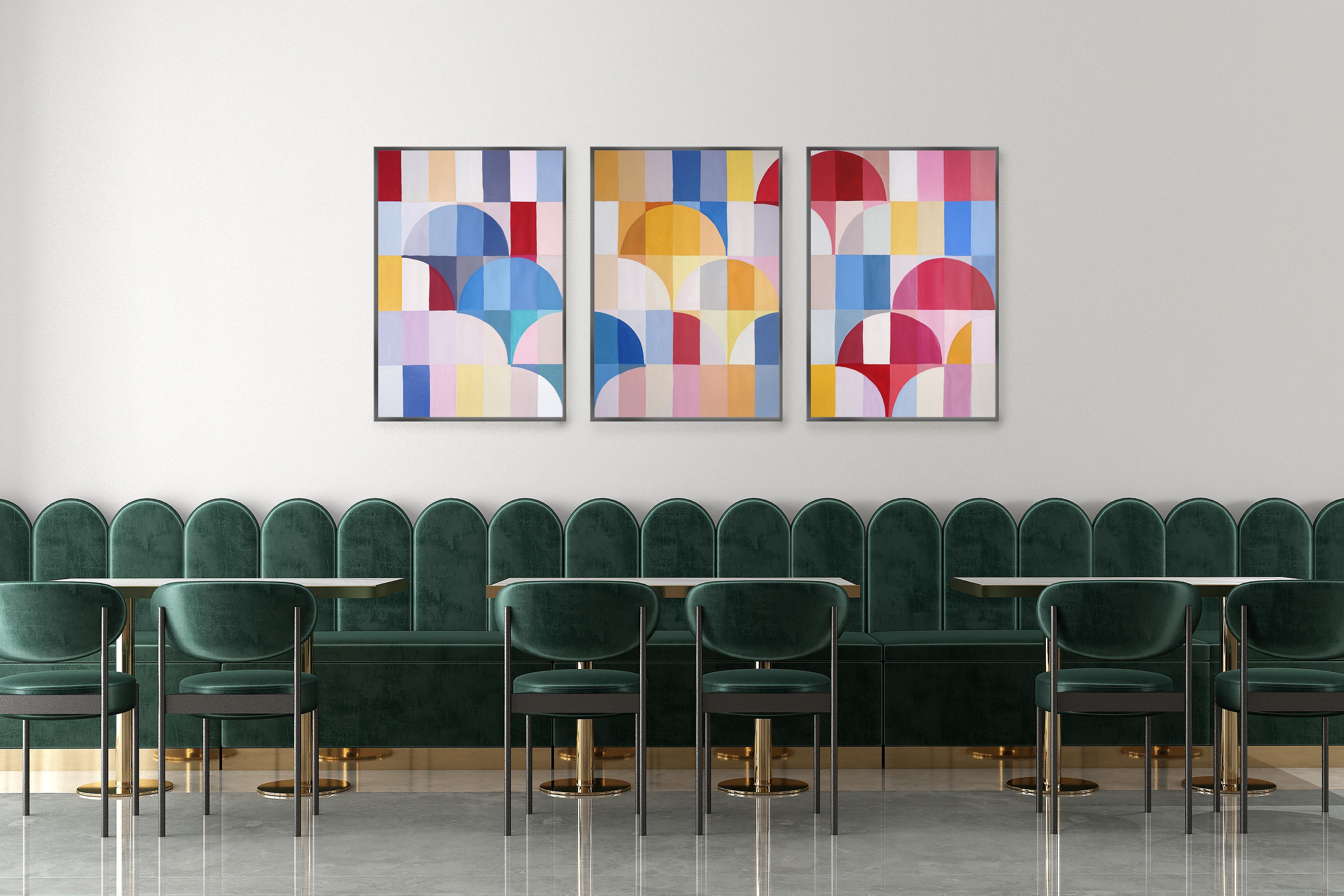 Primary Arcs and Curves, Red, Yellow, Blue Bauhaus Patterns, Abstract Geometry For Sale 3