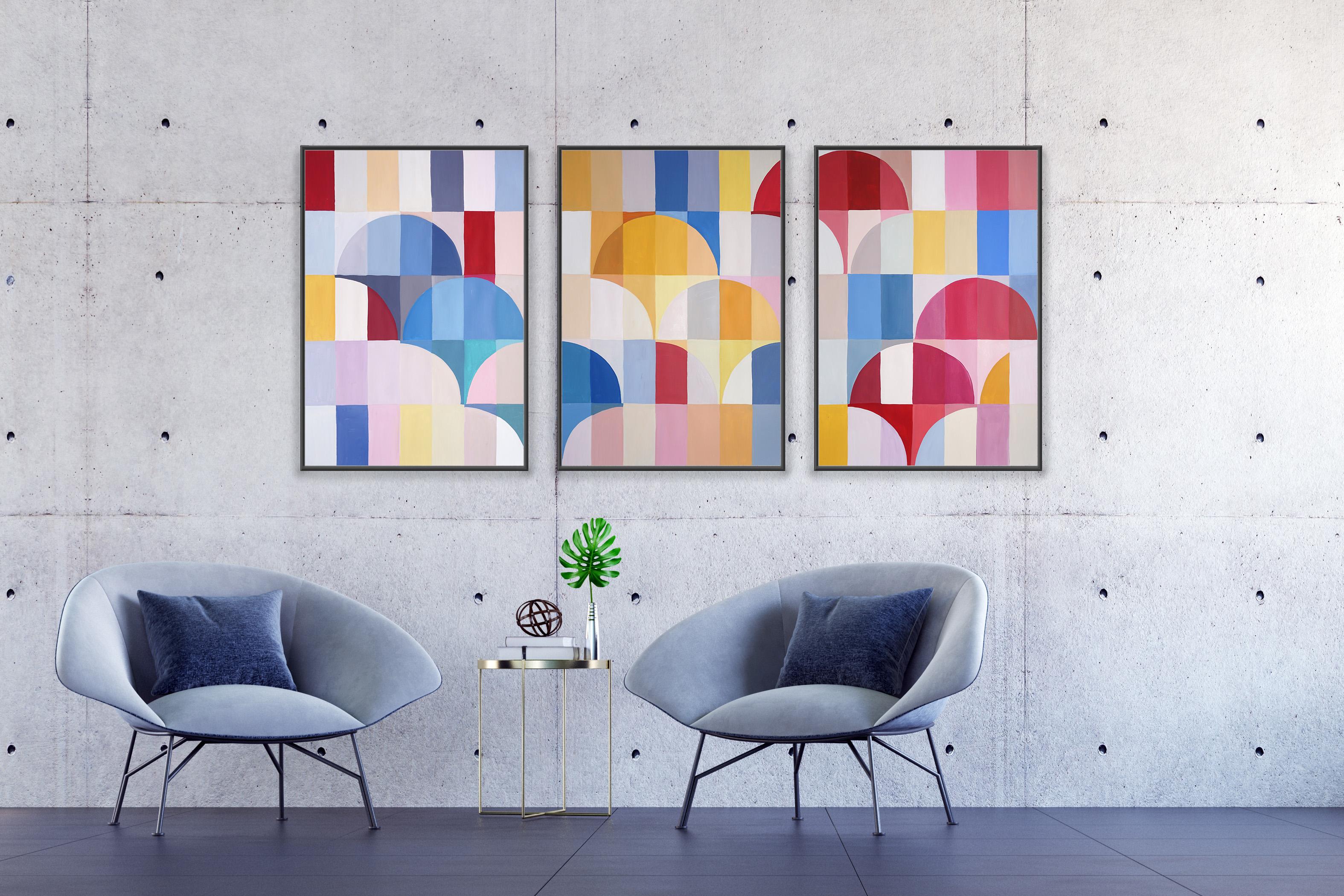 Primary Arcs and Curves, Red, Yellow, Blue Bauhaus Patterns, Abstract Geometry For Sale 5