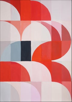 Red Poppy Flower Abstraction, Blossom Spring Fields, Bauhaus Pattern, Red Hue