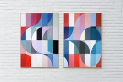 Eclipse Solar en La Condesa, Díptico Rojo, Tonos Malva, Patrones Ritmos Bauhaus