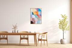 Stairway to the Sunset, Bauhaus Architecture Landscape in Pastel Tones on Paper