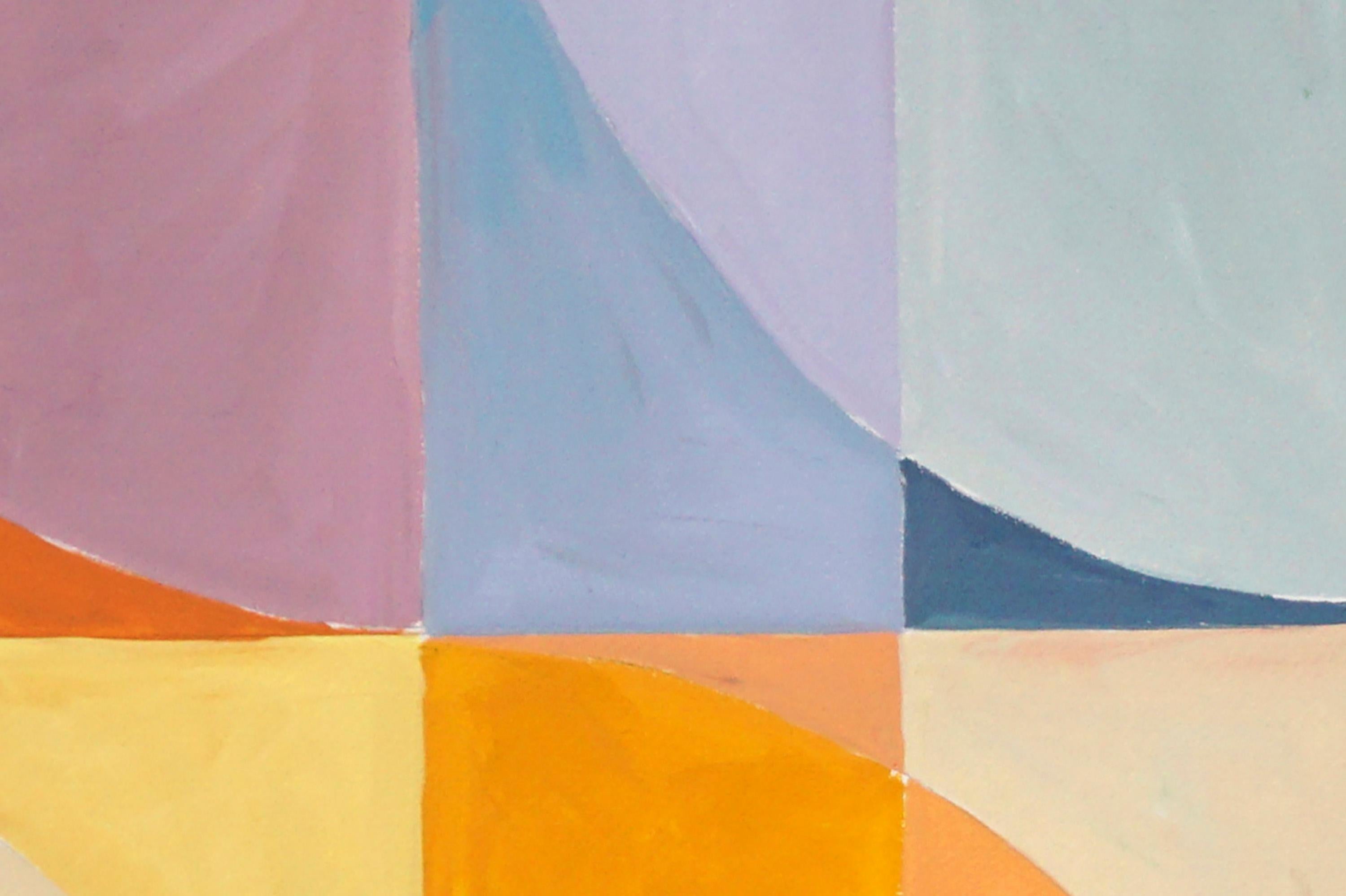 Sunset to Sunrise, Yellow and Orange, Warm Tones Diptych, Bauhaus Tiles, Pattern 3