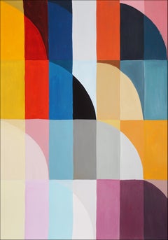 The City Waking Up, Primary Tones Bauhaus Pattern Transitions, Red, Blue,  Red