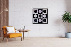 Harlekin-Schwarz-Weiß-Karo, elfenbeinfarbene Töne, Primärgeometrie, Bauhaus