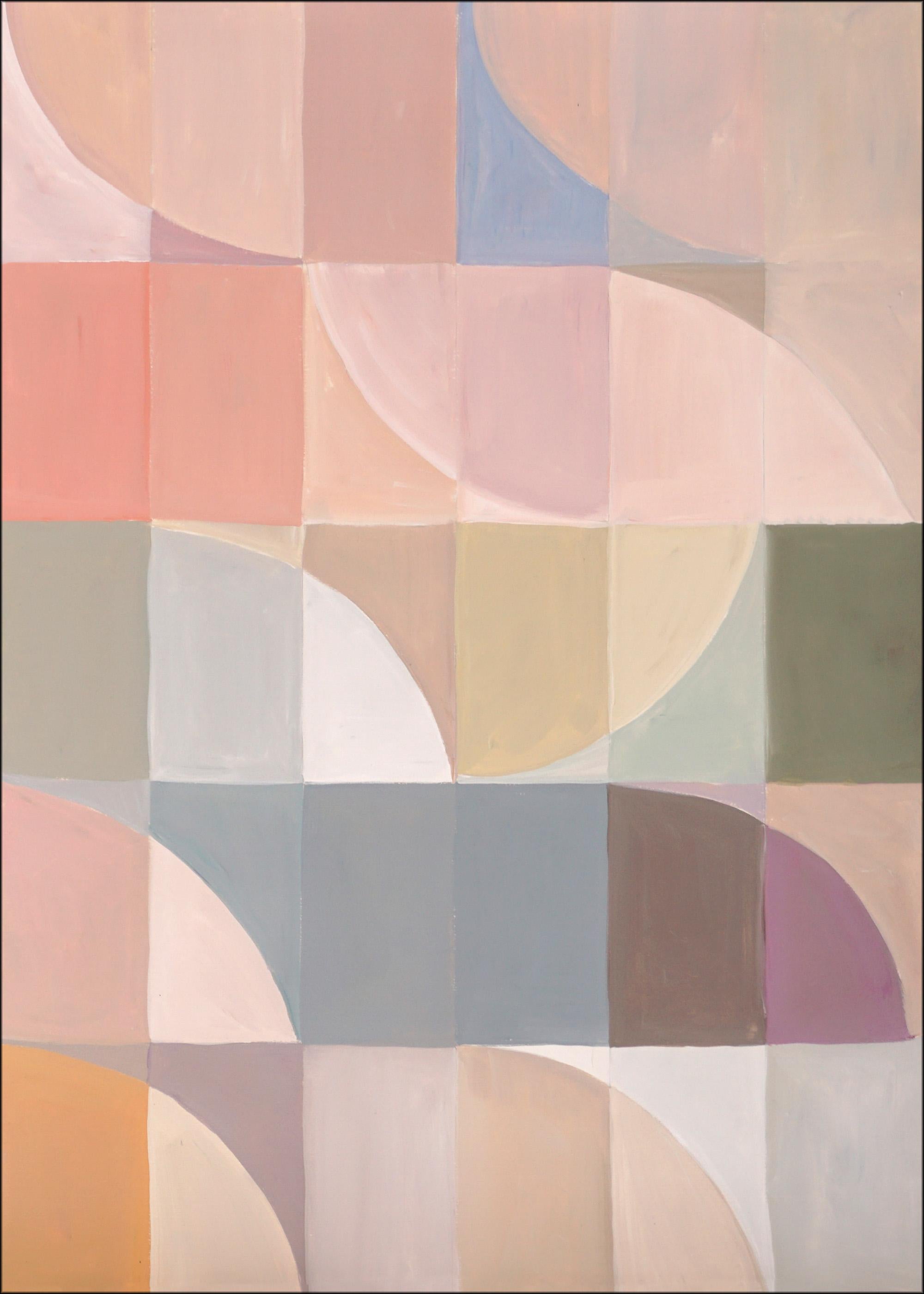 The Quiet Room, Abstract Geometric Bauhaus Patterns, Earth Tones Hue, Diptych 4