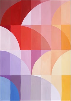Twilight in Avignon, Bauhaus Landscape Grid Hue, Color Transitions Arches, Paper