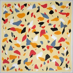 Vanilla Sprinkle Terrazzo, Background Cream Mondrian Tones, Square Painting 2022