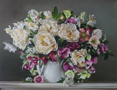 Floral Oil Painting, Original Contemporary Realism, Signed, 50x65 cm, Art