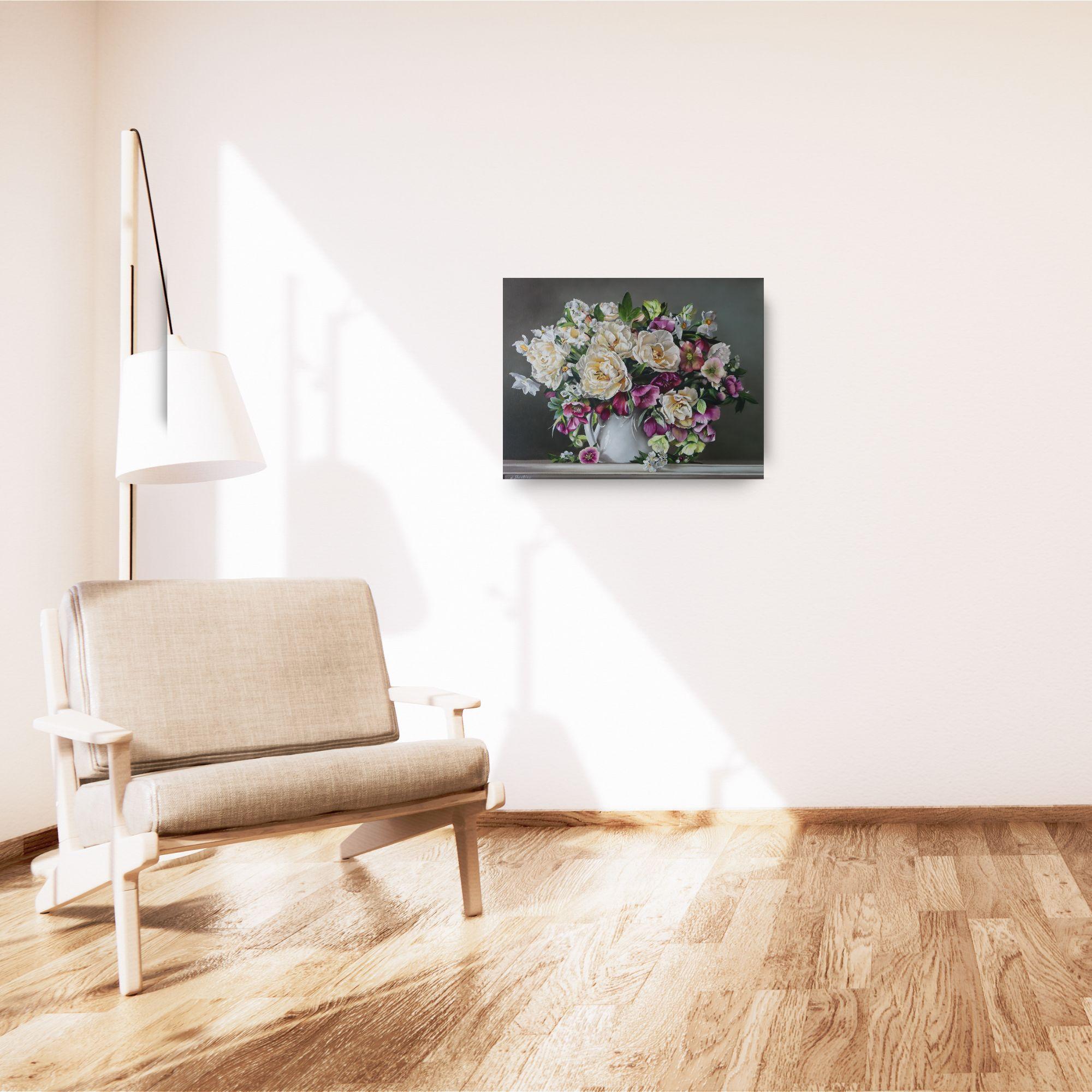 Floral - original modern realism floral oil painting - contemporary Artwork - Impressionist Painting by Natalia Shaykina