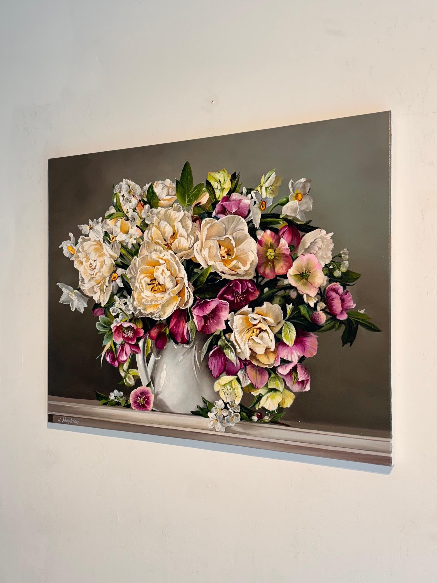 Floral - original modern realism floral oil painting - contemporary Artwork For Sale 1