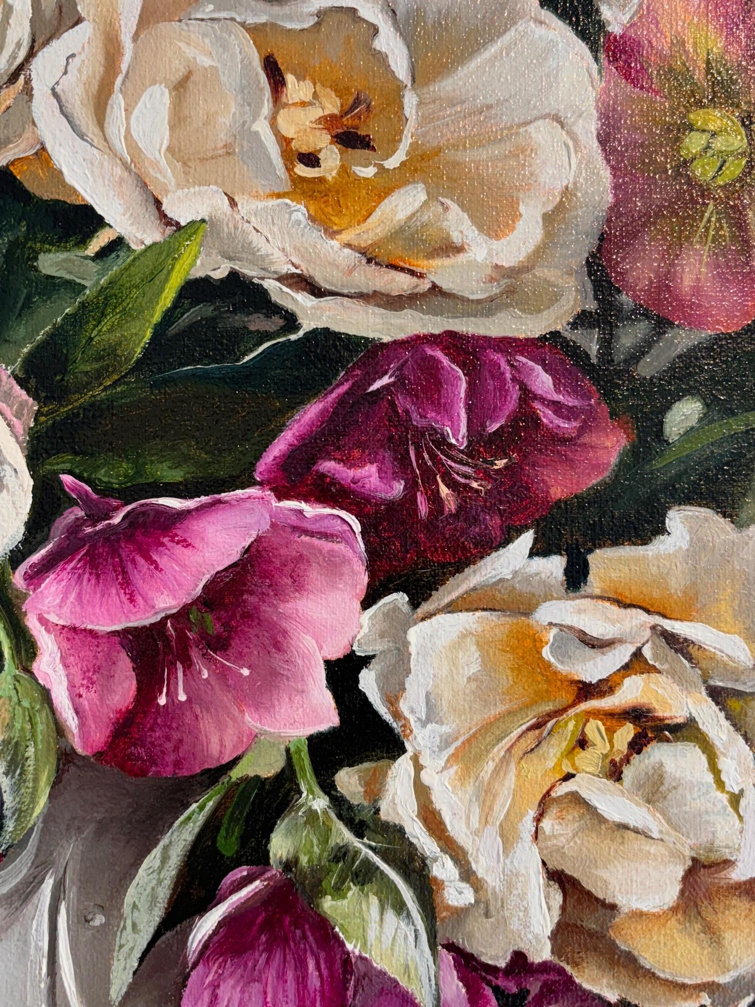 Floral - original modern realism floral oil painting - contemporary Artwork For Sale 2