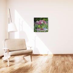 Garden-Original Oil Painting, Floral Still Life, Contemporary Realism, Signed