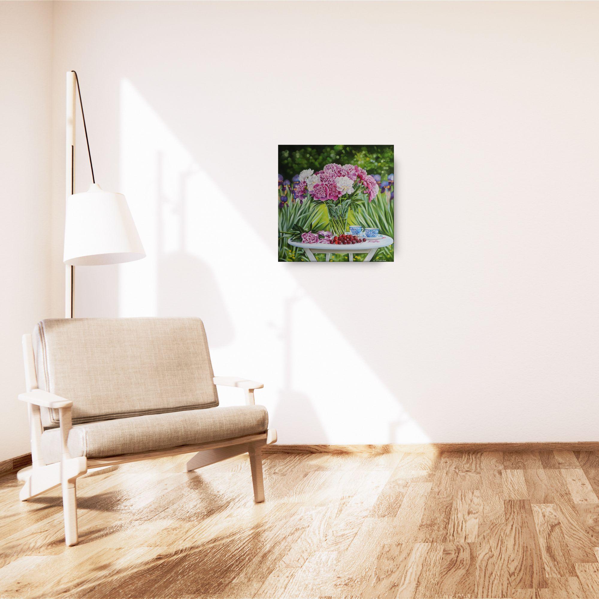Garten - Original Realismus Kunst - florale Ölgemälde - Contemporary Artwork – Painting von Natalia Shaykina