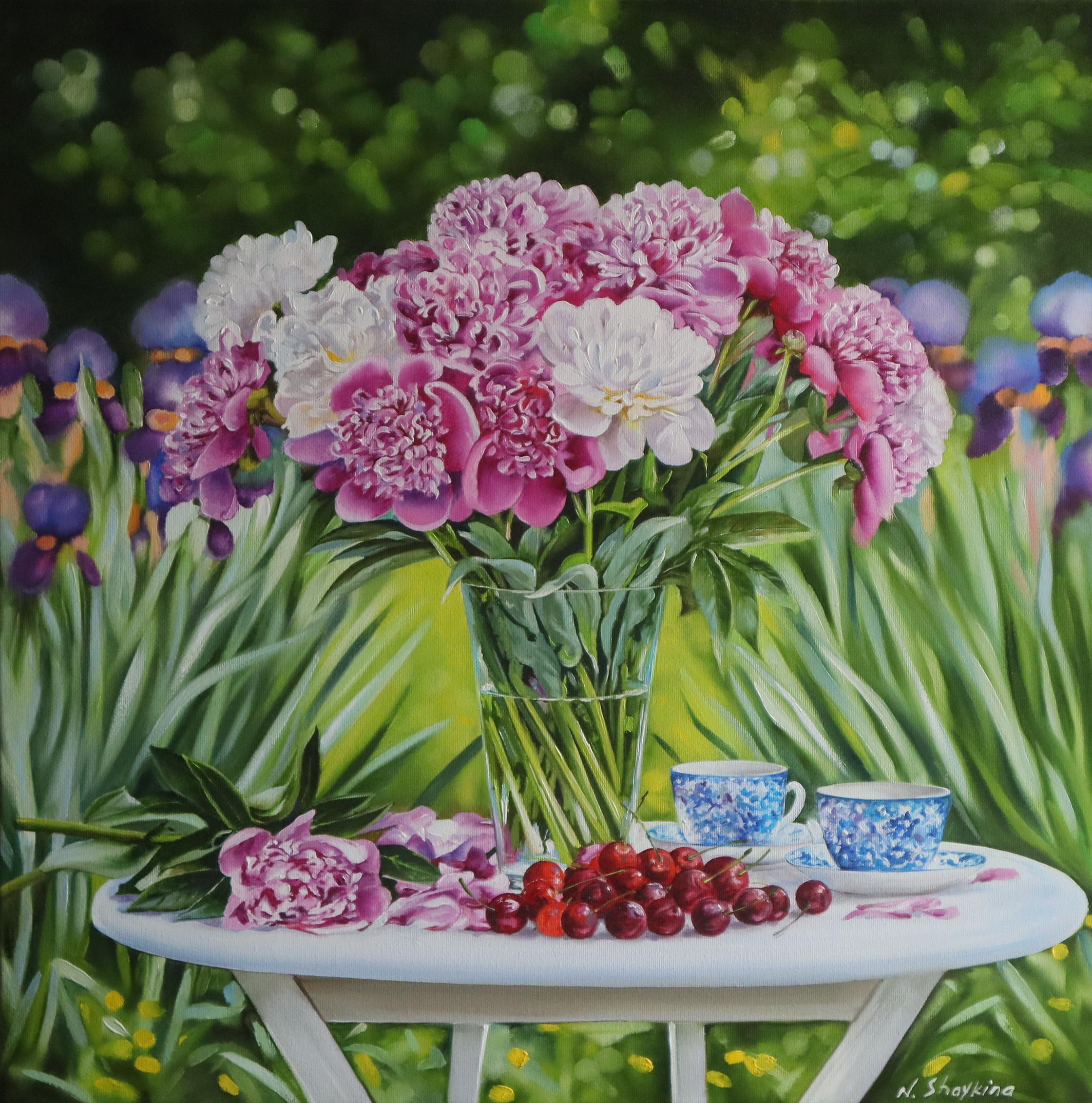 Garden - original realism art - floral oil painting - contemporary Artwork