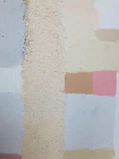 Abstraktion 10 - abstraktes Gemälde in Weiß, Grau, Rosa und Beige