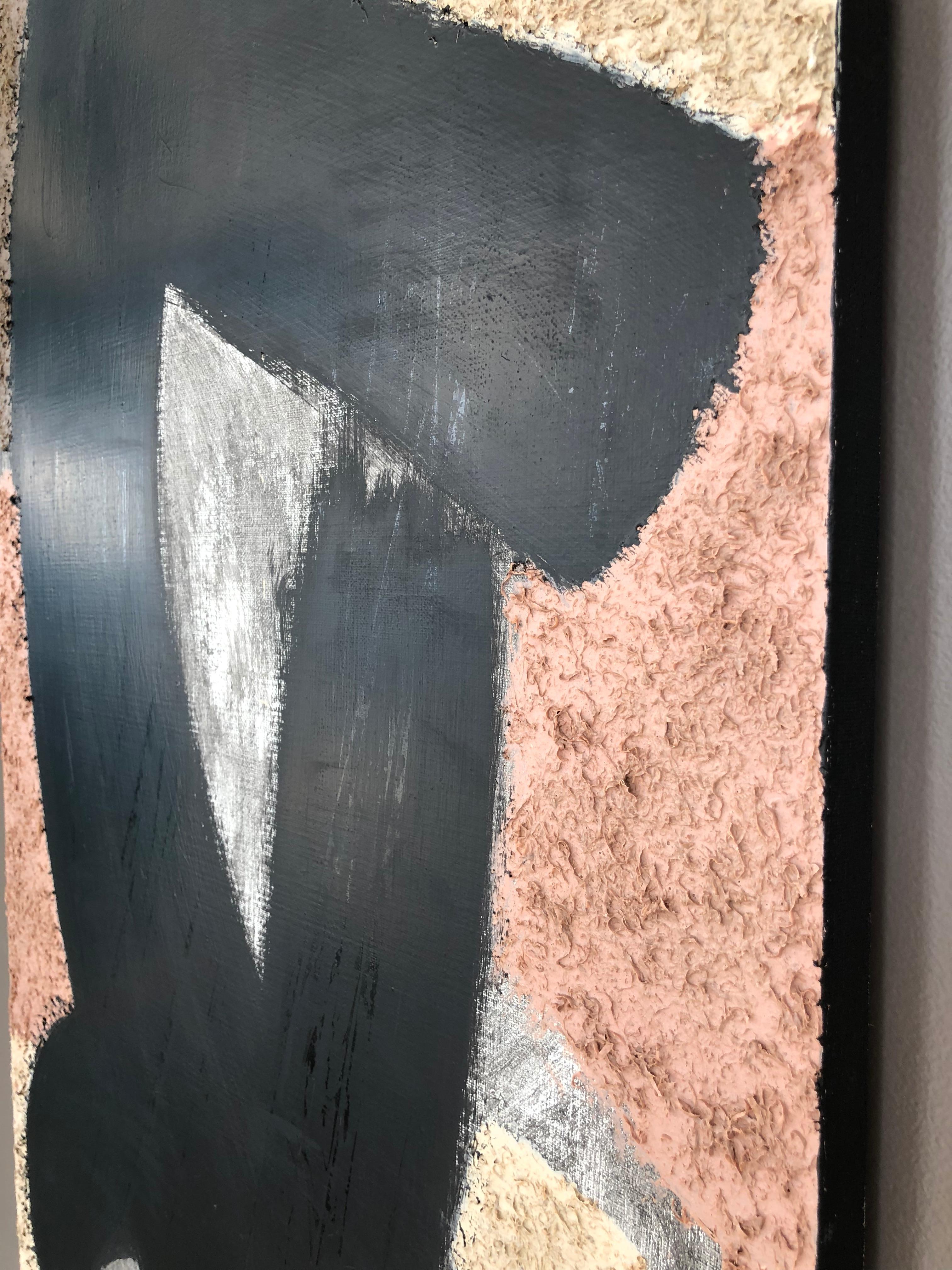 From Vertical Series II & III - art in dark in black, grey, beige, peach puff 5