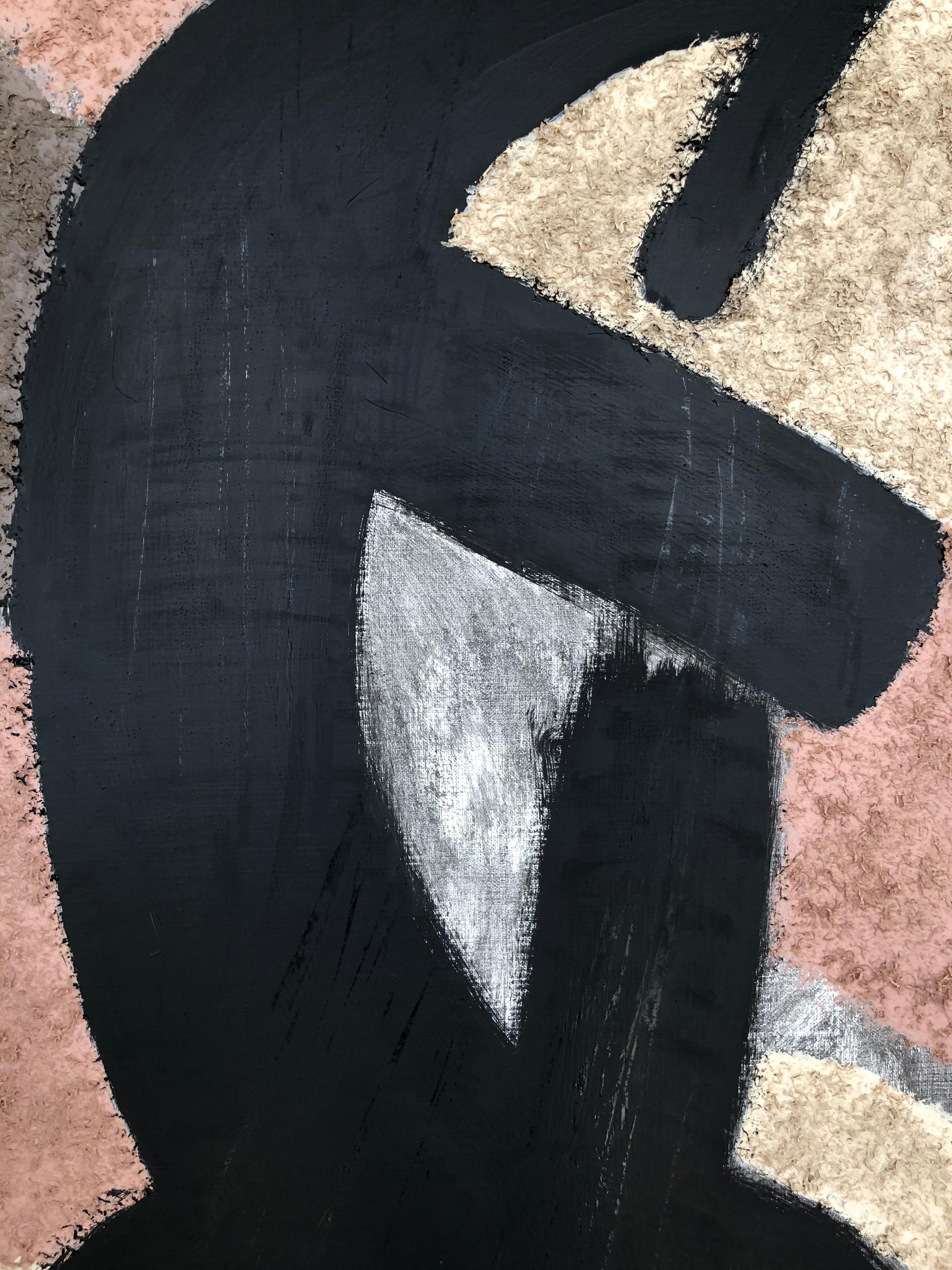 From Vertical Series II & III - art in dark in black, grey, beige, peach puff 6