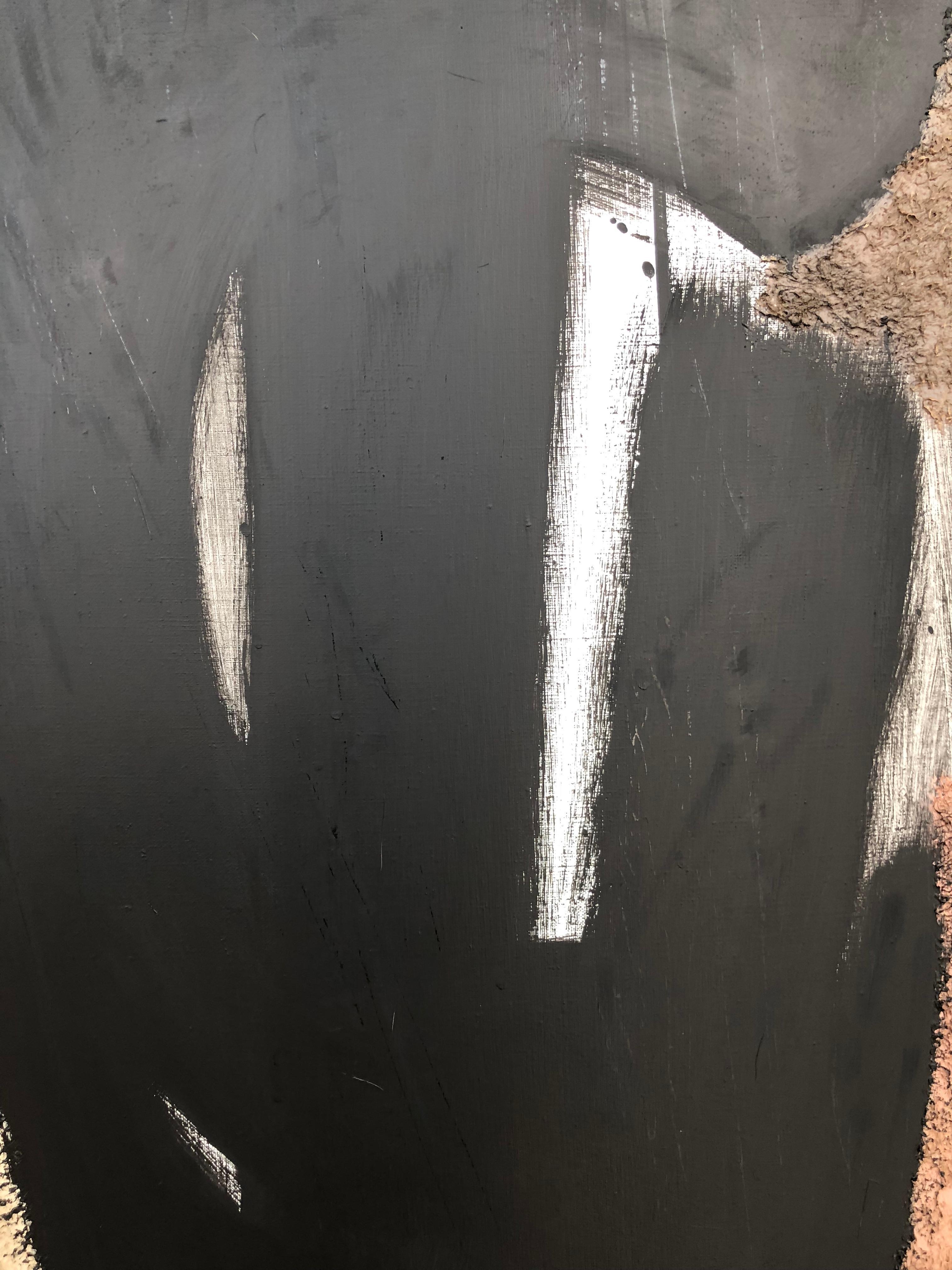 From Vertical Series II & III - art in dark in black, grey, beige, peach puff 2