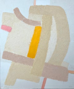 Scenery 2 (From Topography Series) - a painting in light, grey, beige and yellow