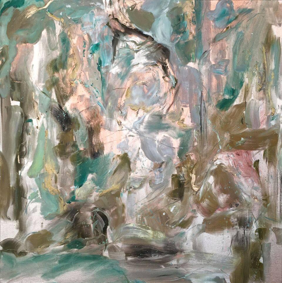 Natalia Wrobel Abstract Painting - Copper Kintsukuroi I