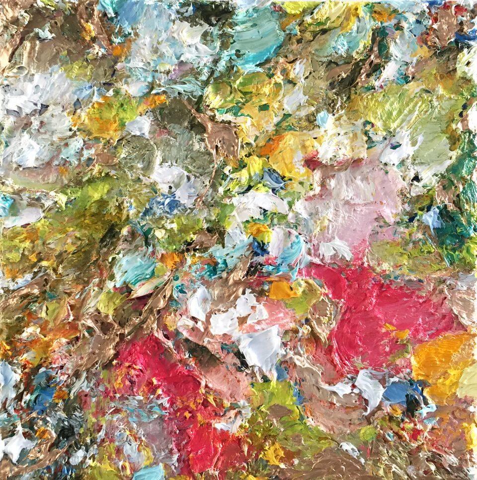 Natalia Wrobel Abstract Painting - Pink Kintsukuroi II