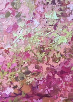 Cuando florece la adelfa - Pintura al óleo Naturaleza muerta Blanco Naranja Lila Amarillo Rosa