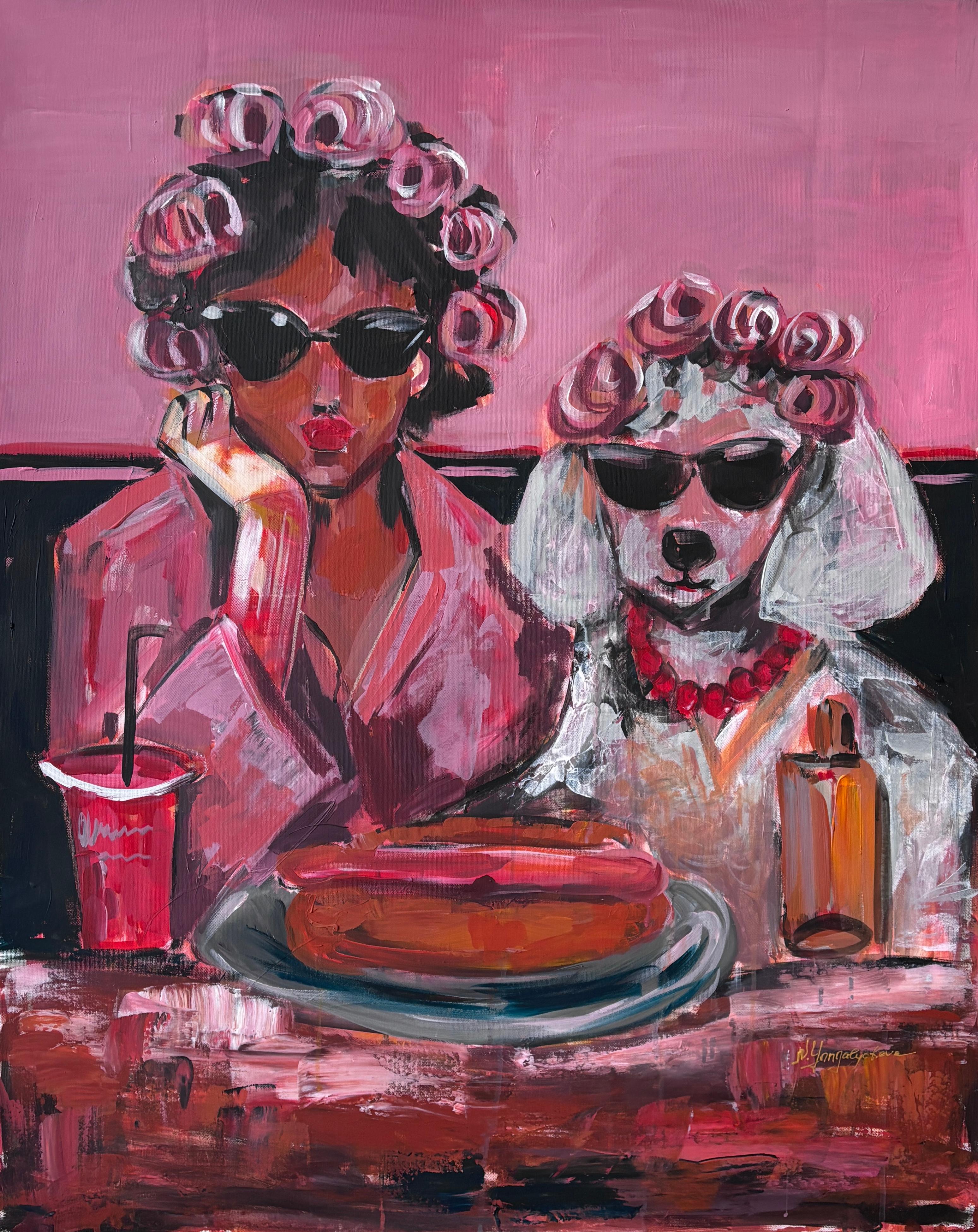 Animal Painting Natalia Yangalycheva - Déjeuner avec une muse
