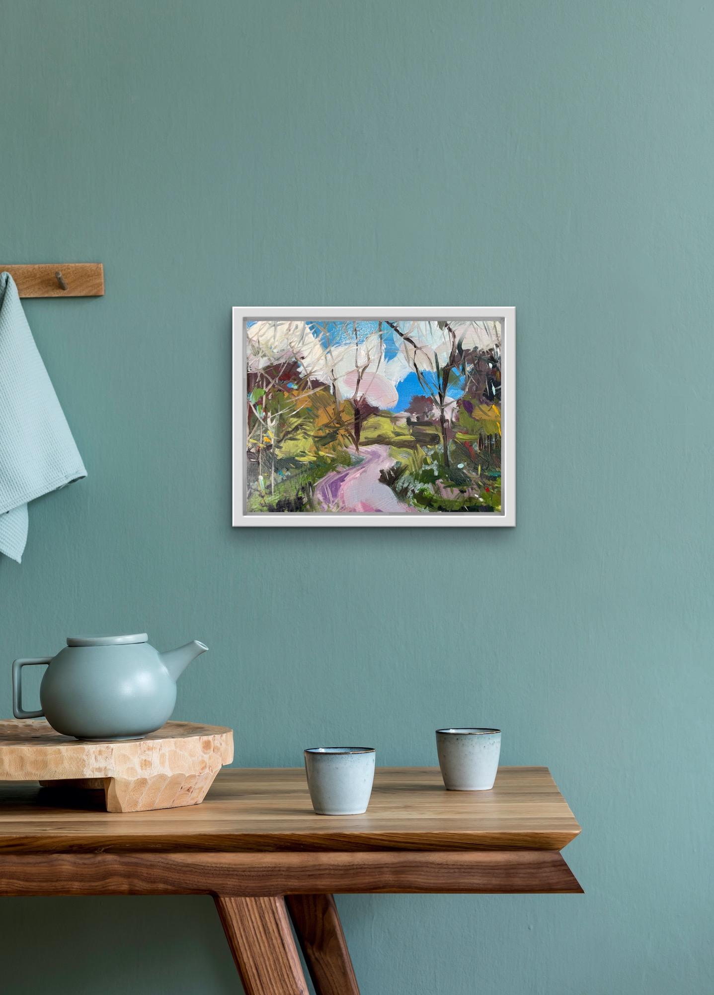Bright Morning, abstract art, under £500 art, original art, landscape art - Painting by Natalie Bird 